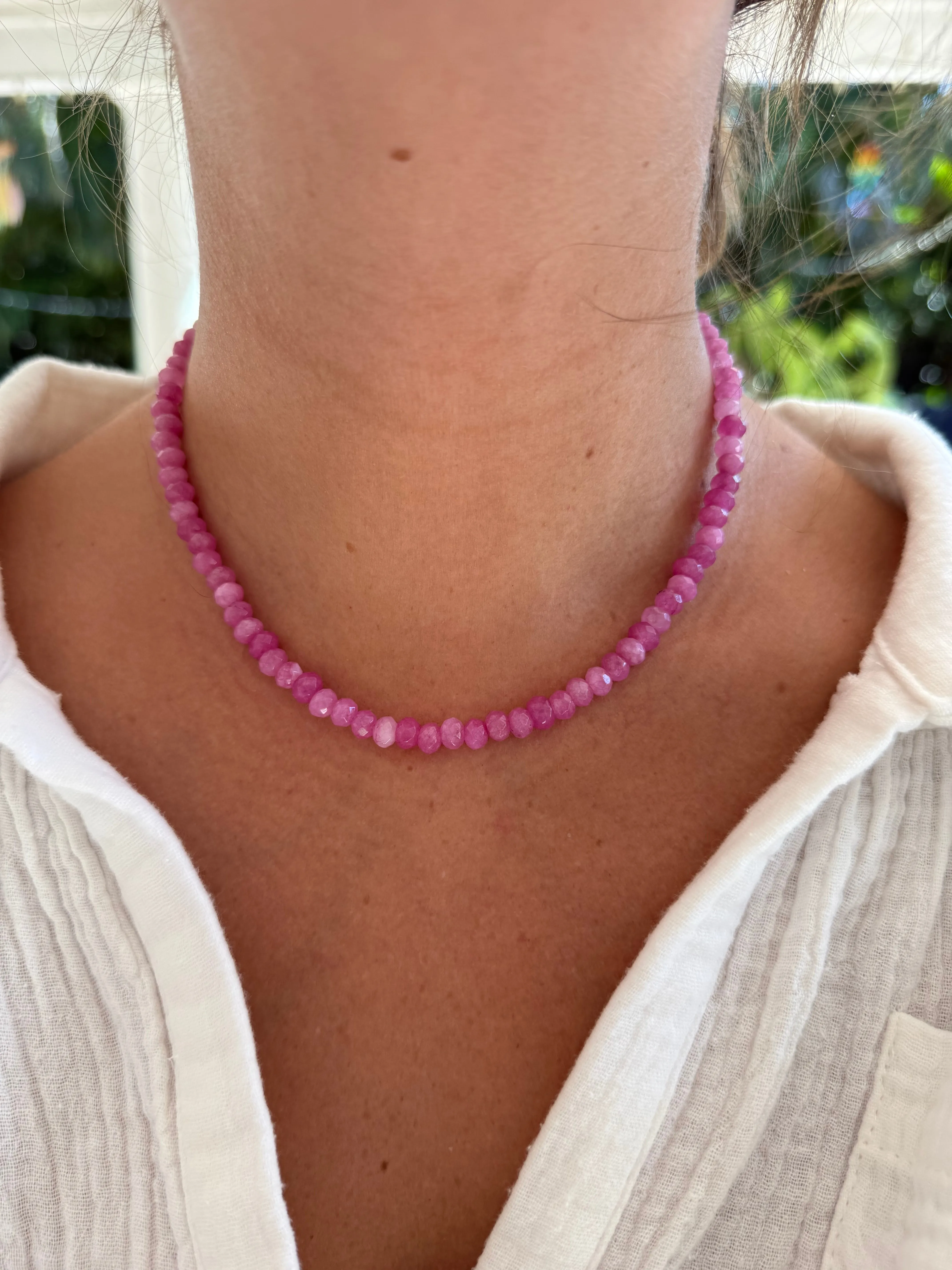 Magenta Beaded Necklace sold by Mermaid & Me product image thumbnail 2