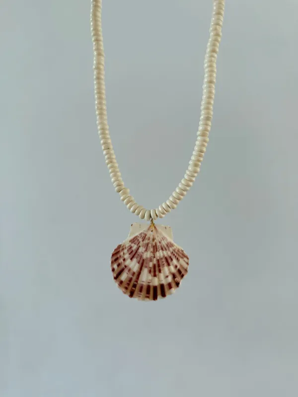 Beaded Scallop Shell Necklace sold by Mermaid & Me