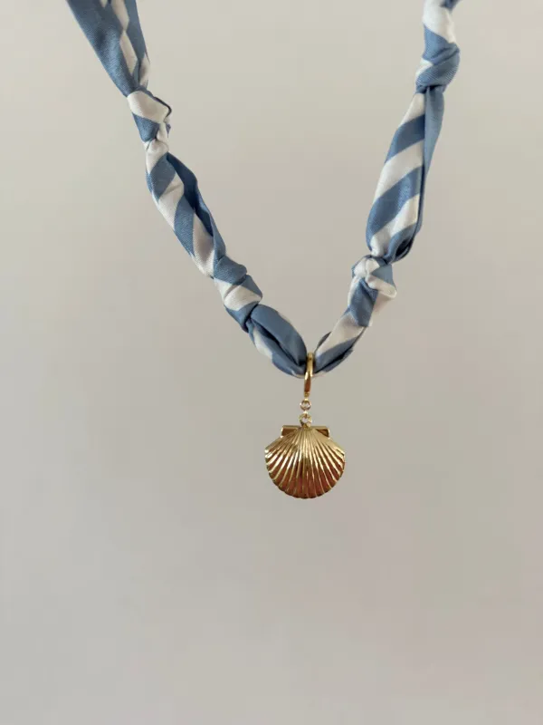 Gold Shell Stripe Scarf Necklace sold by Mermaid & Me