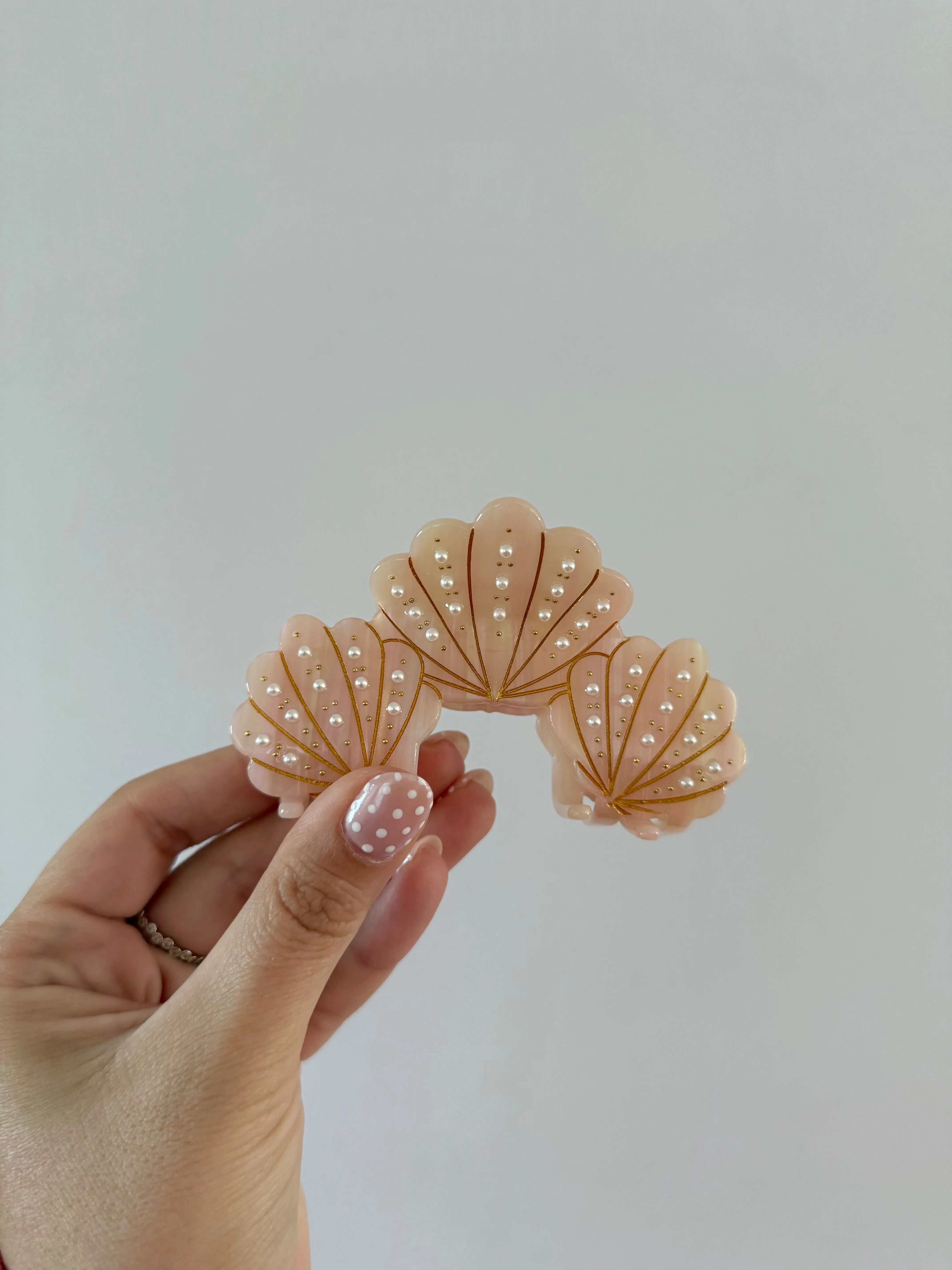 Light Pink Shells & Pearls Hair Clip sold by Mermaid & Me
