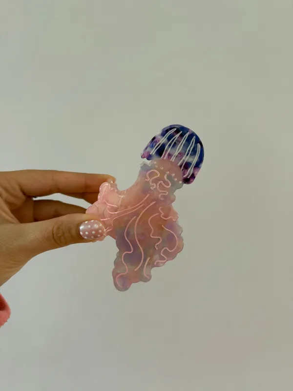 Purpley Pink Jellyfish Hair Clip sold by Mermaid & Me