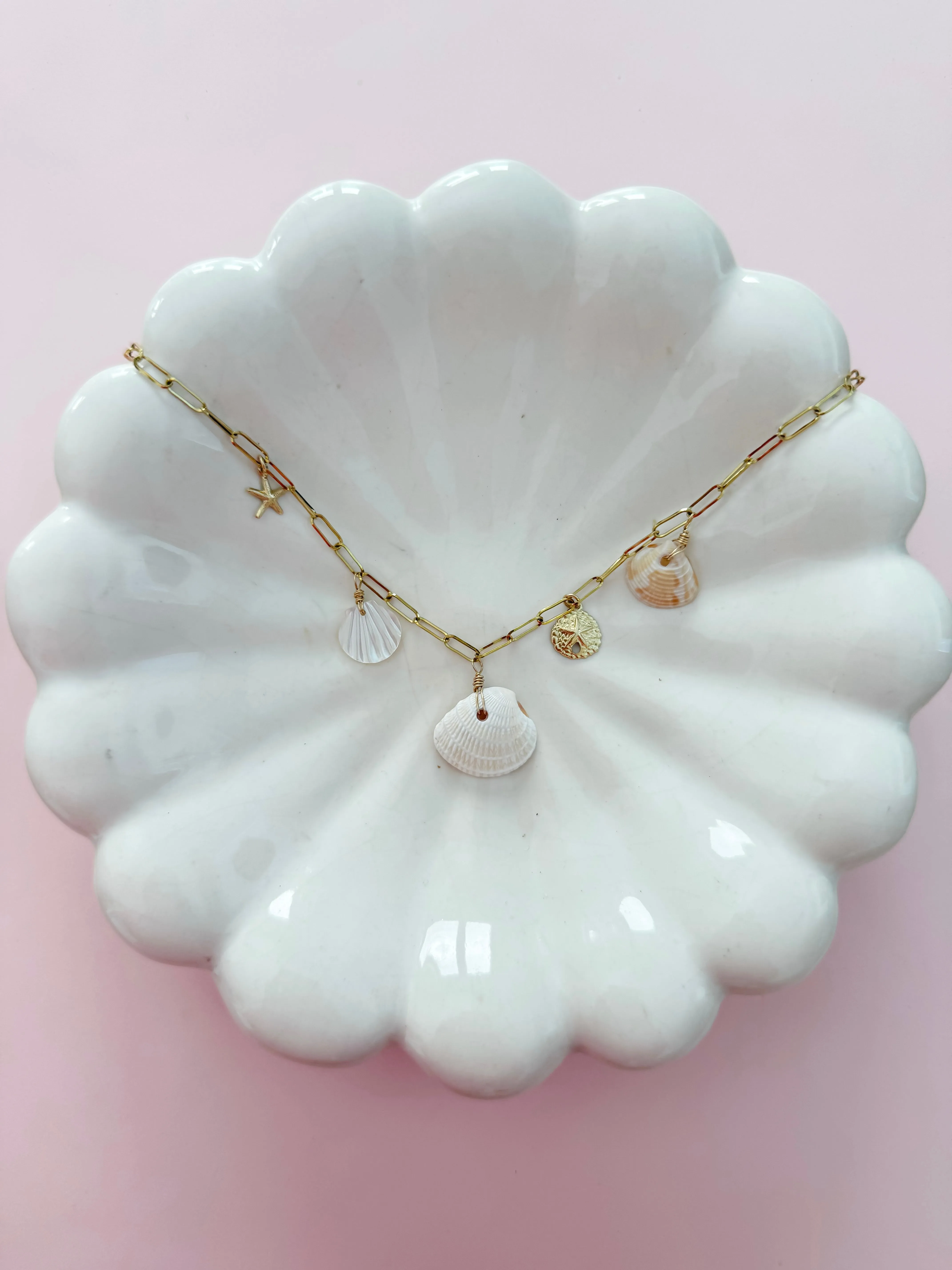 Real Seashell Charm Necklace sold by Mermaid & Me