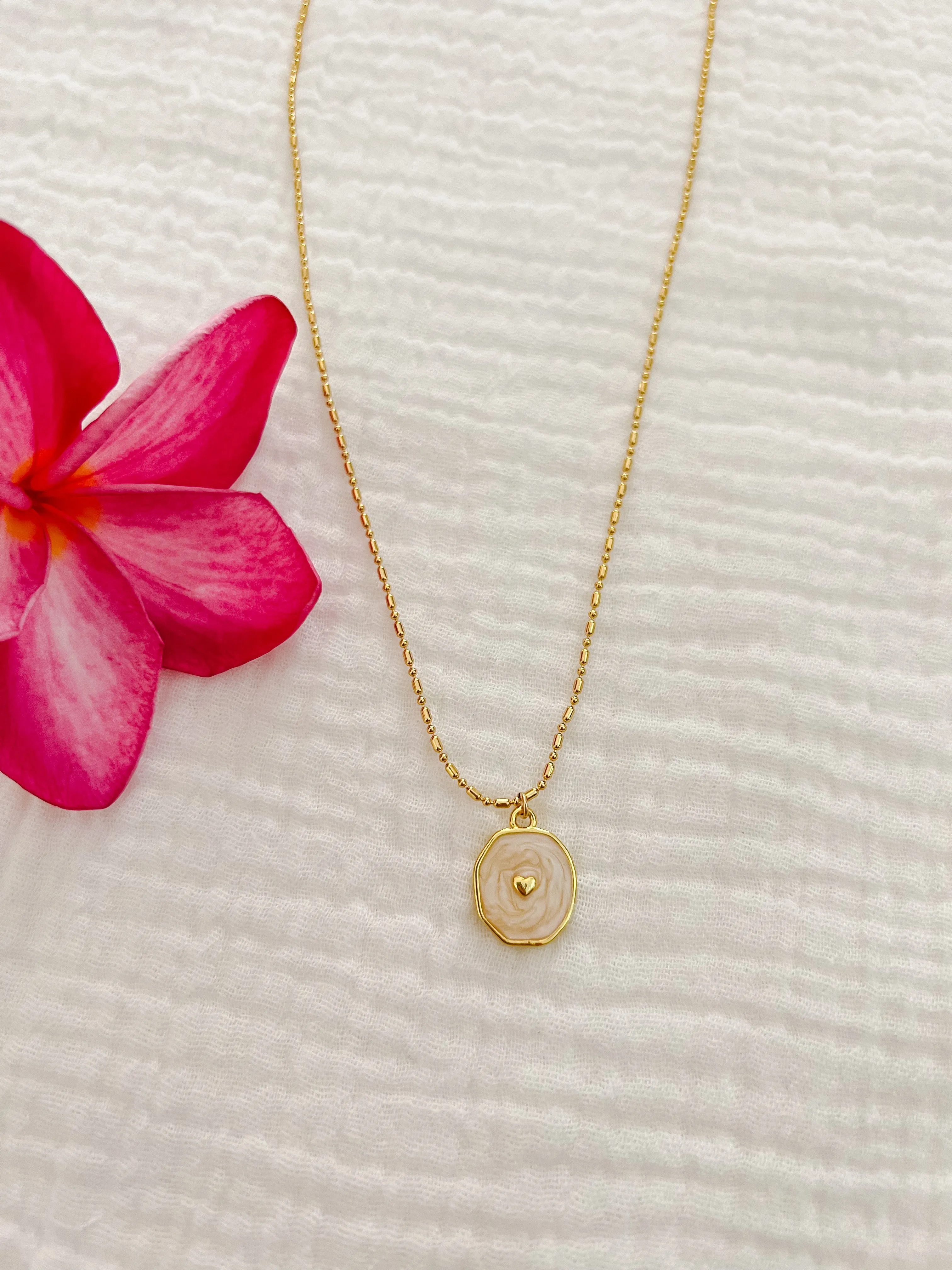 Cream Heart Necklace sold by Mermaid & Me