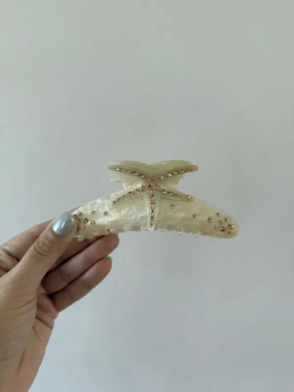 Cream Rhinestone Hair Clip sold by Mermaid & Me