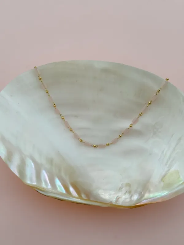 Light Pink Bar Necklace made by Mermaid & Me