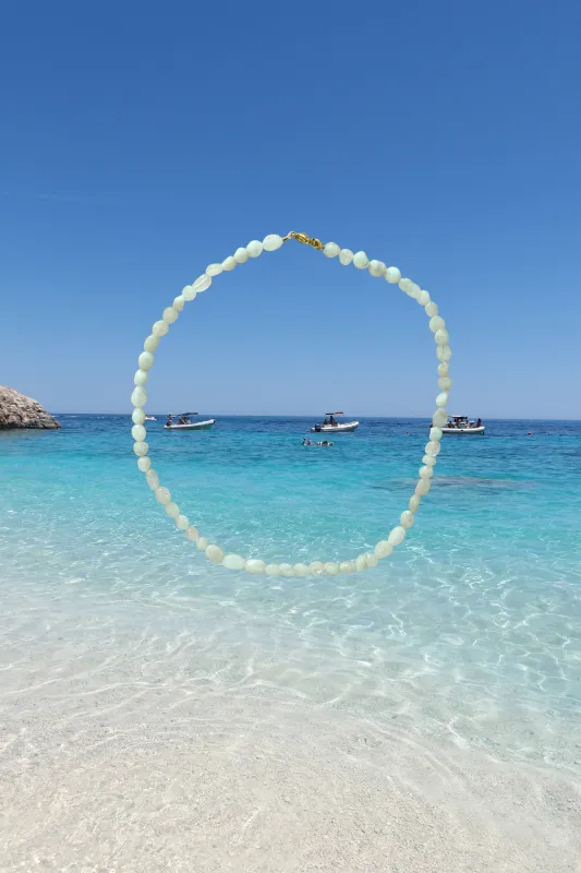 White Pebble Necklace made by Mermaid & Me