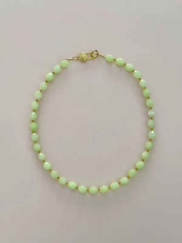 Lemon Lime Jade Beaded Necklace made by Mermaid & Me