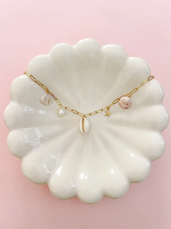 Miramar Beach Real Seashell Charm Necklace sold by Mermaid & Me