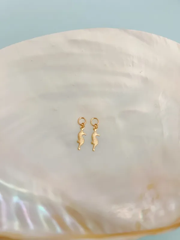 Gold Filled Seahorse Earring Charms sold by Mermaid & Me