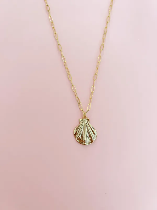 Big Gold Shell Necklace sold by Mermaid & Me