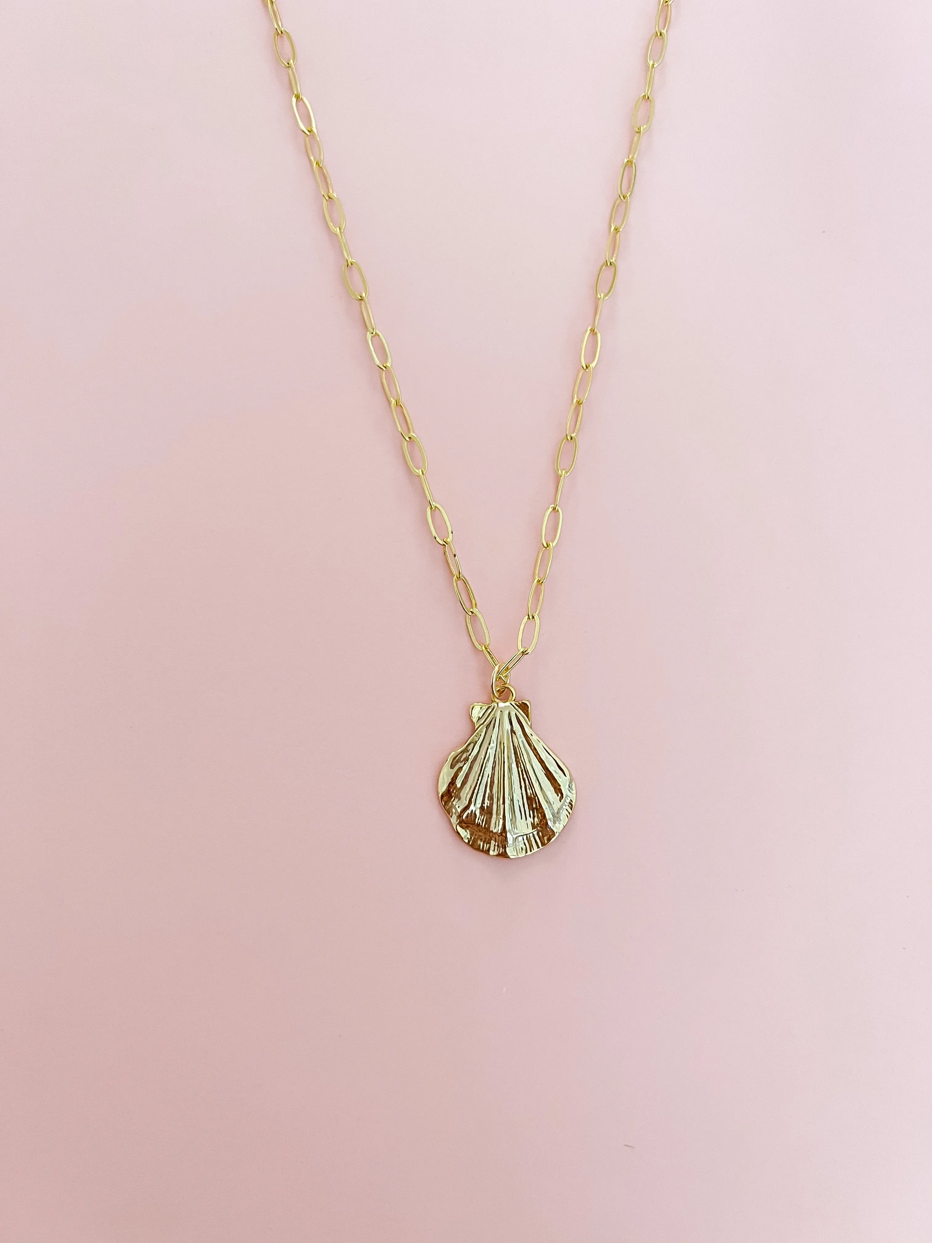 Big Gold Shell Necklace sold by Mermaid & Me