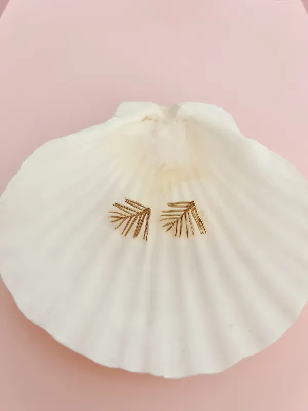 Palm Frond Post Earrings sold by Mermaid & Me