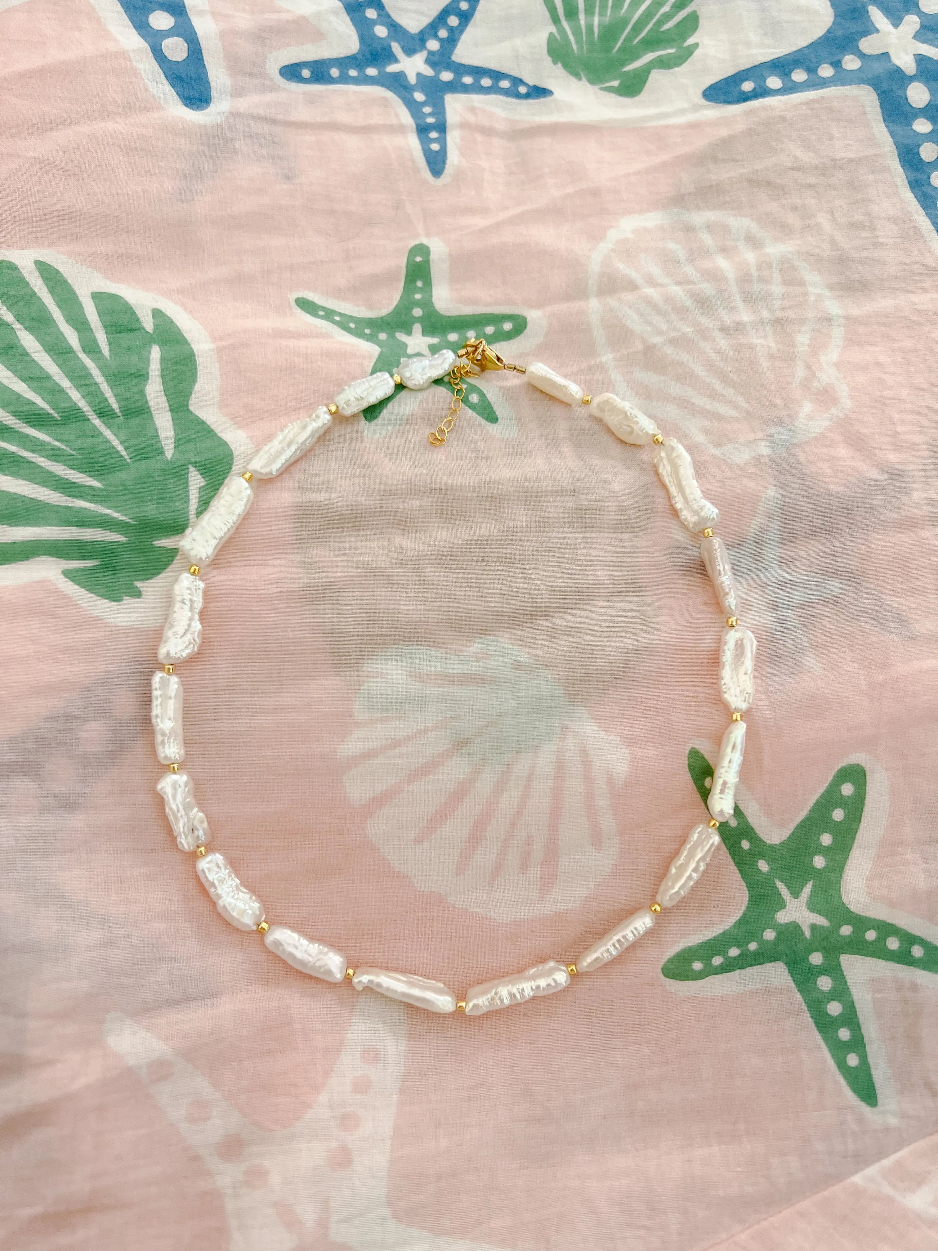 Rectangle Pearl Necklace sold by Mermaid & Me product image thumbnail 2