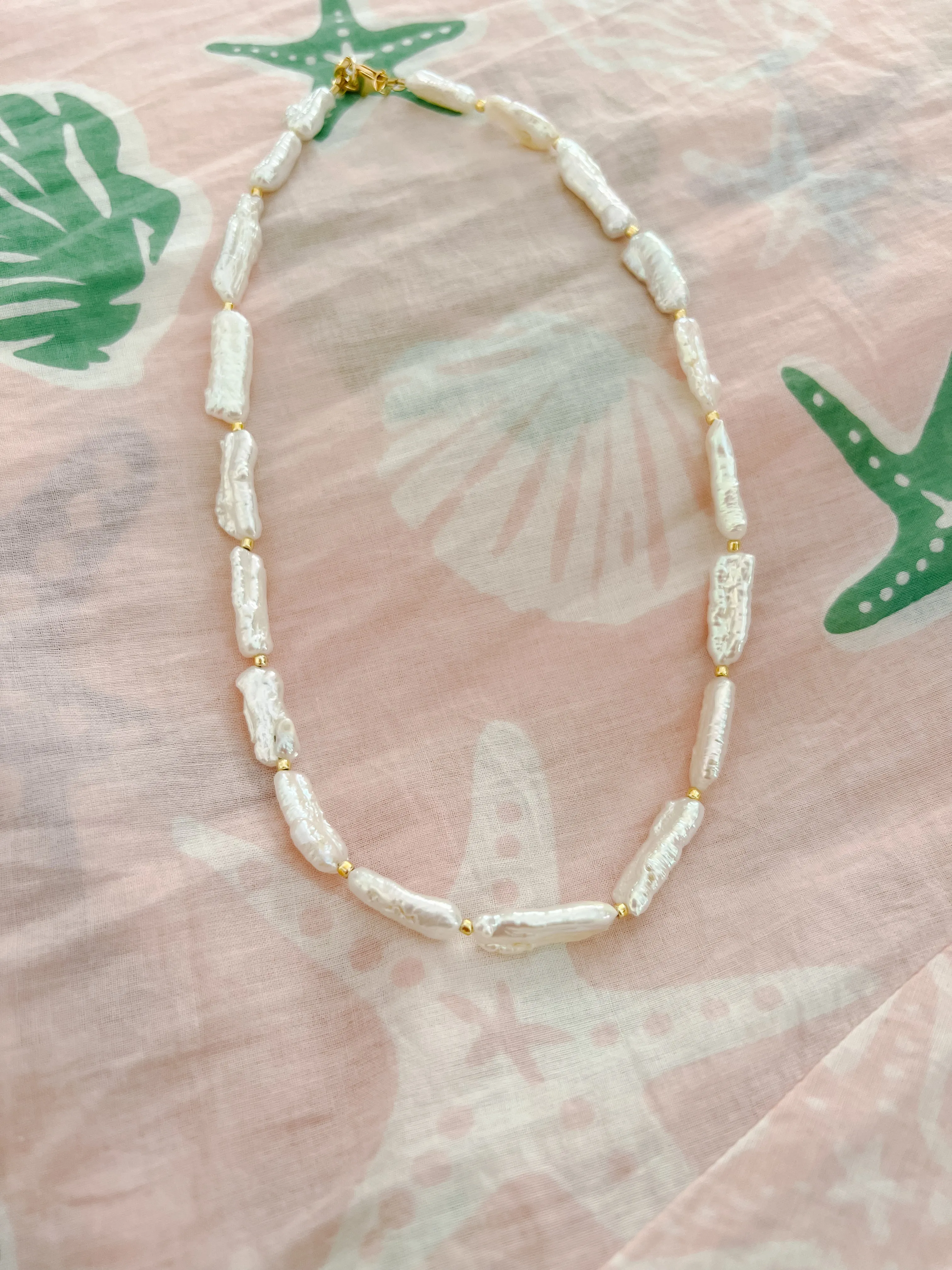 Rectangle Pearl Necklace sold by Mermaid & Me