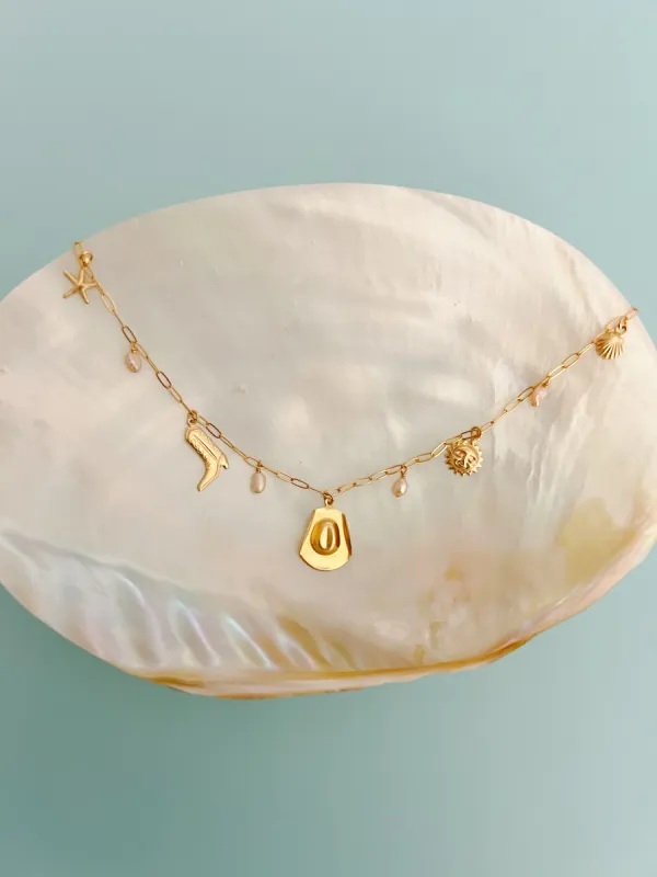 Coastal Cowgirl Gold Filled Charm Necklace sold by Mermaid & Me