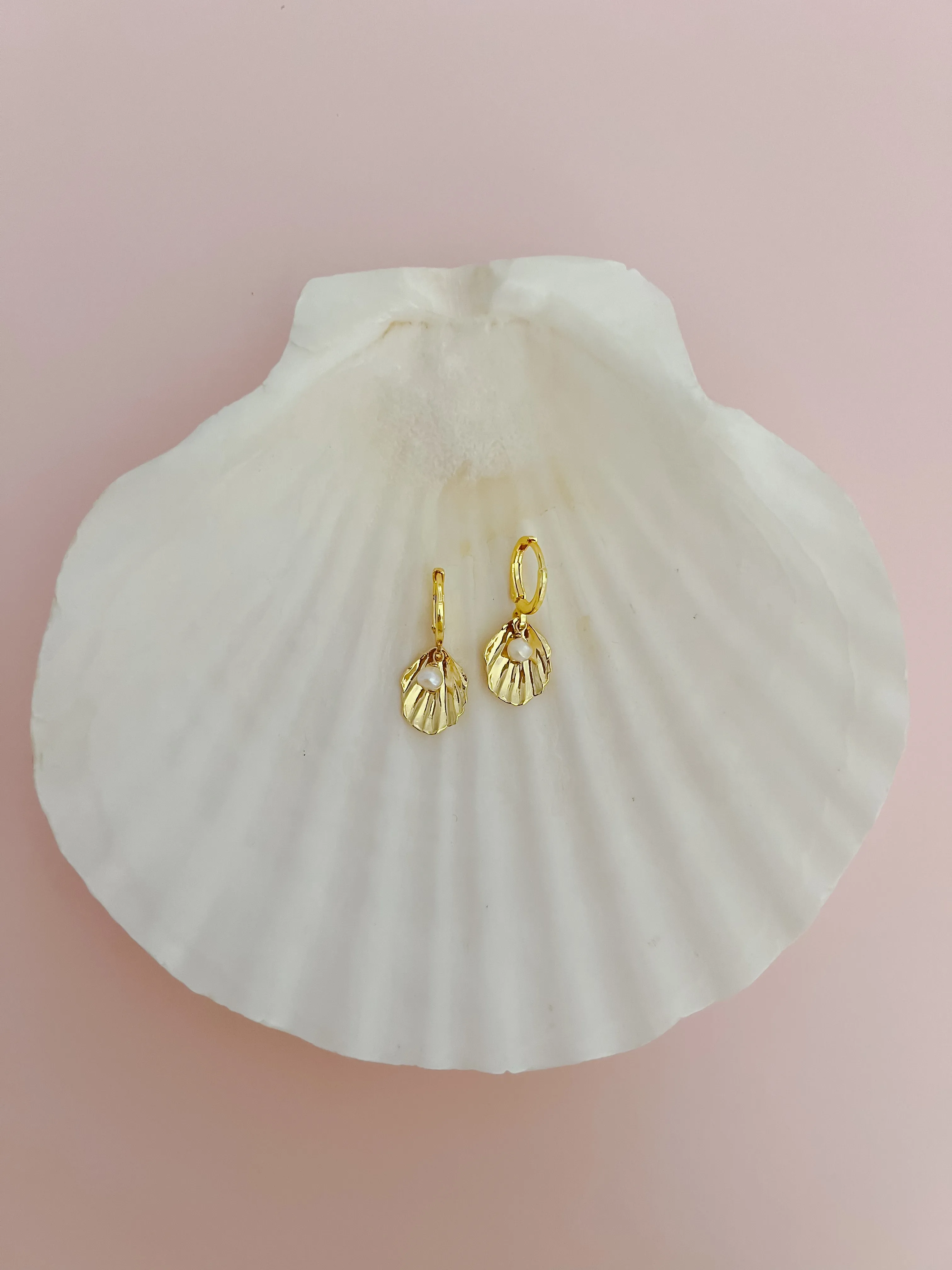 Melody Pearl Huggie Hoop Earrings sold by Mermaid & Me