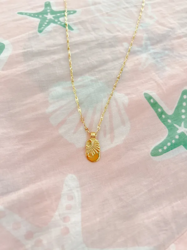 Oval Sun Rays Necklace sold by Mermaid & Me