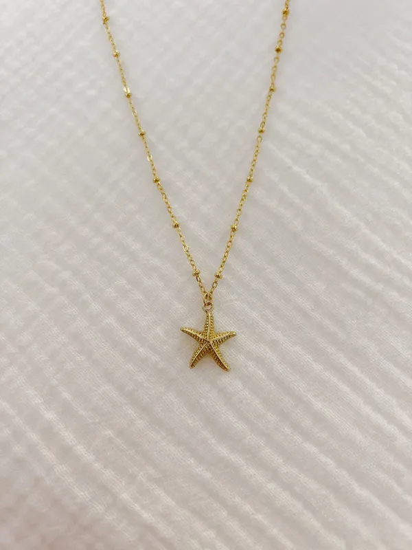 Gold Starfish Necklace sold by Mermaid & Me