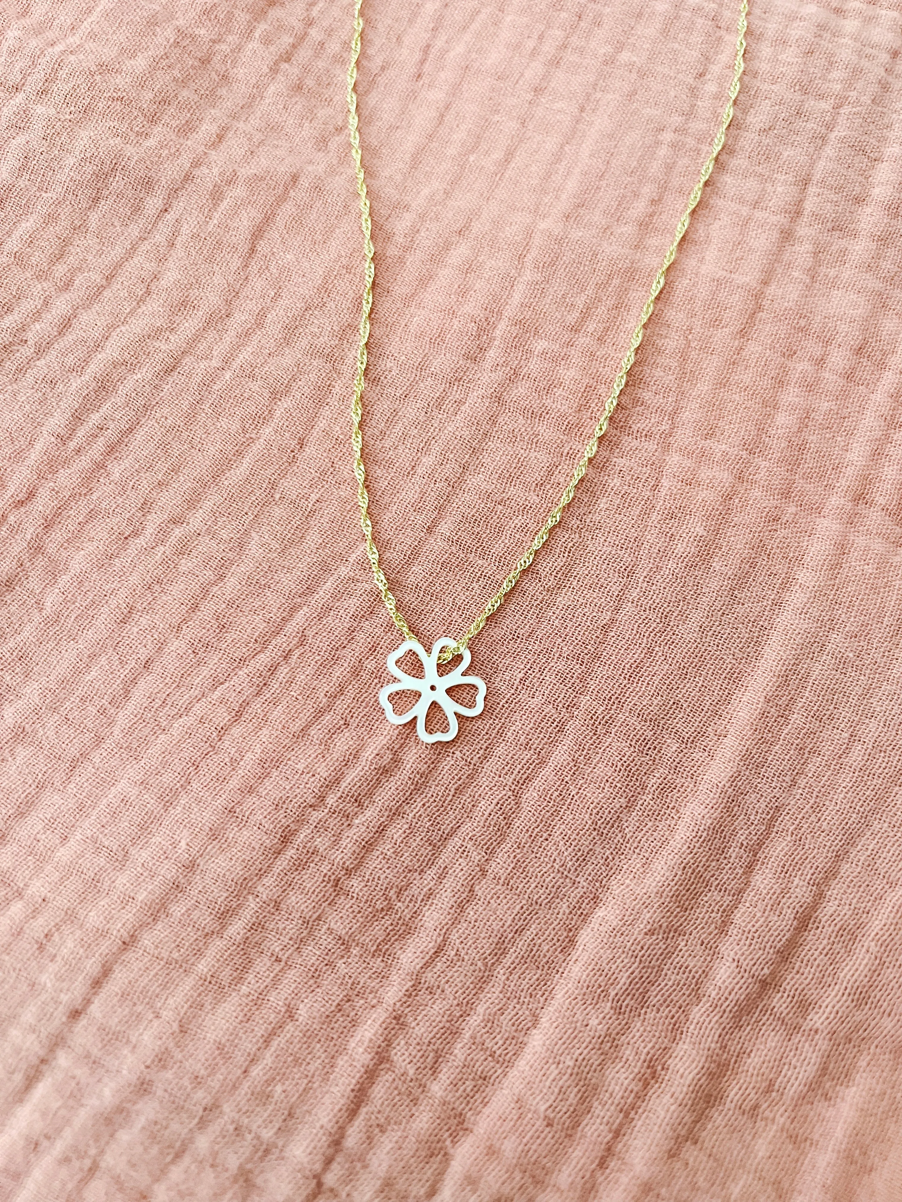 Mother of Pearl Groovy Flower Necklace sold by Mermaid & Me product image thumbnail 3