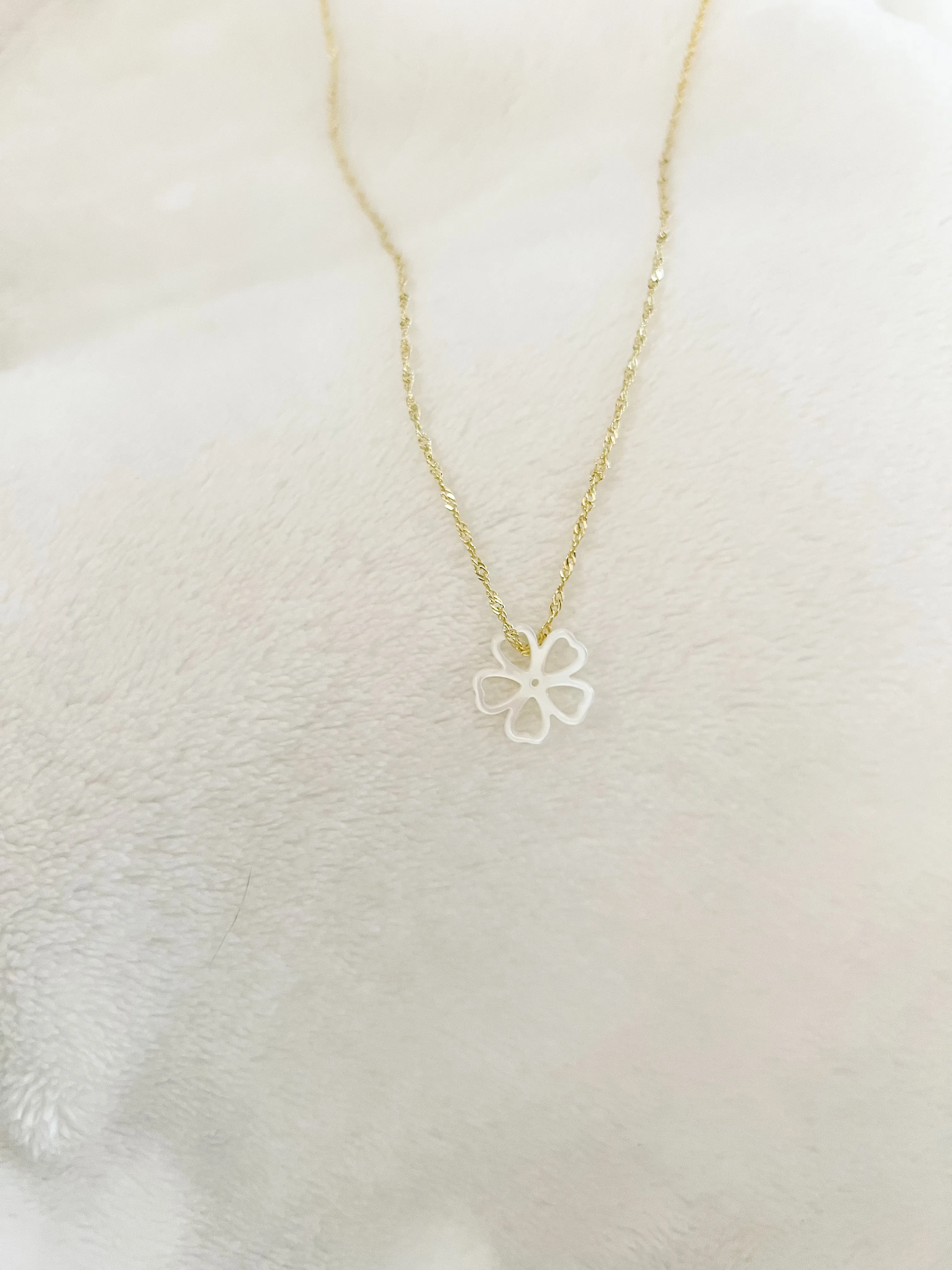 Mother of Pearl Groovy Flower Necklace sold by Mermaid & Me