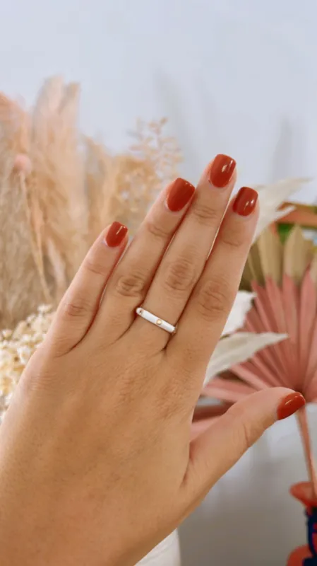 White & Gold Adjustable Ring sold by Mermaid & Me