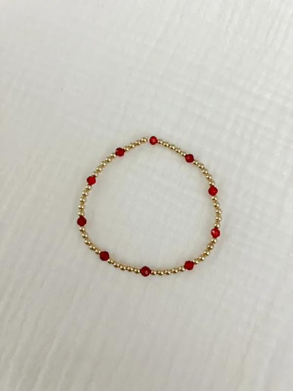 Garnet and Gold Filled Beaded Bracelet sold by Mermaid & Me