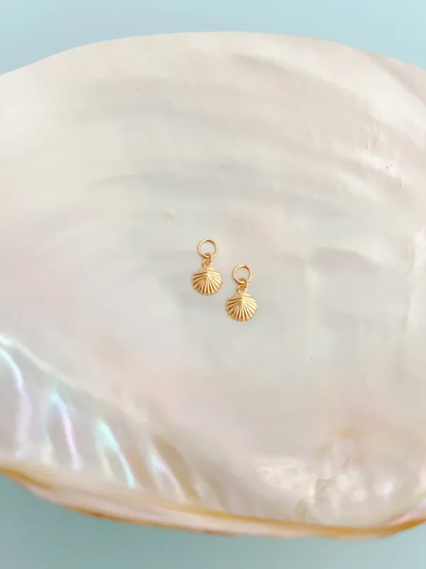 Gold Filled Medium Seashell Earring Charms sold by Mermaid & Me