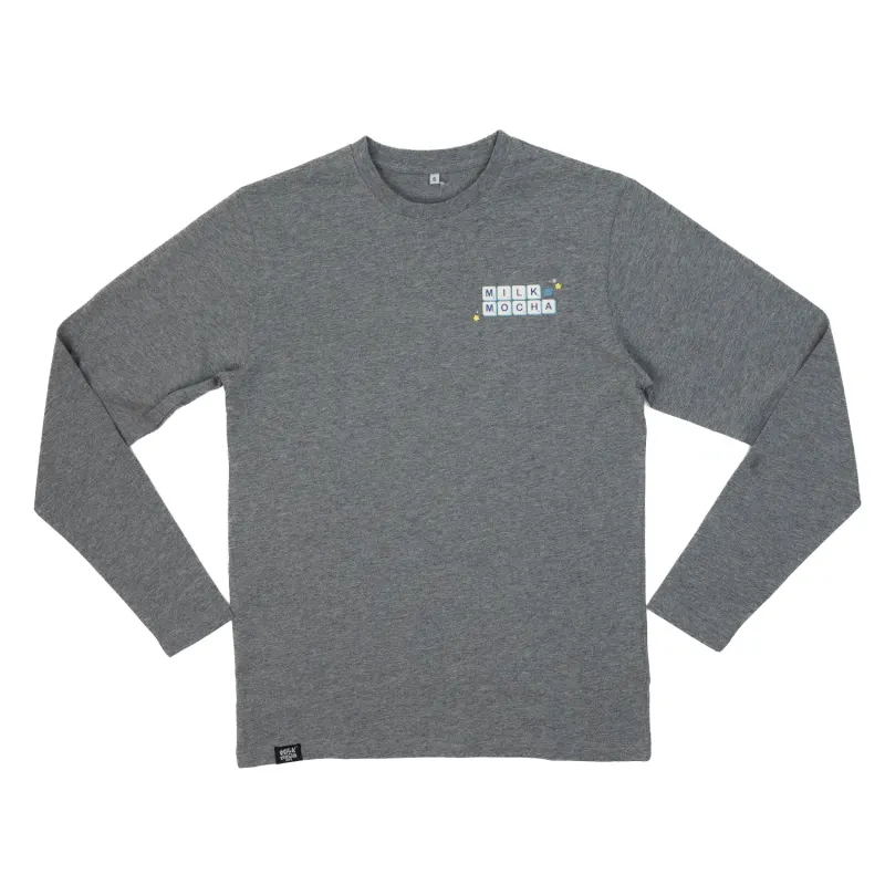 Scrabble Long Sleeve T-shirt - Grey sold by Milk Mocha Bear