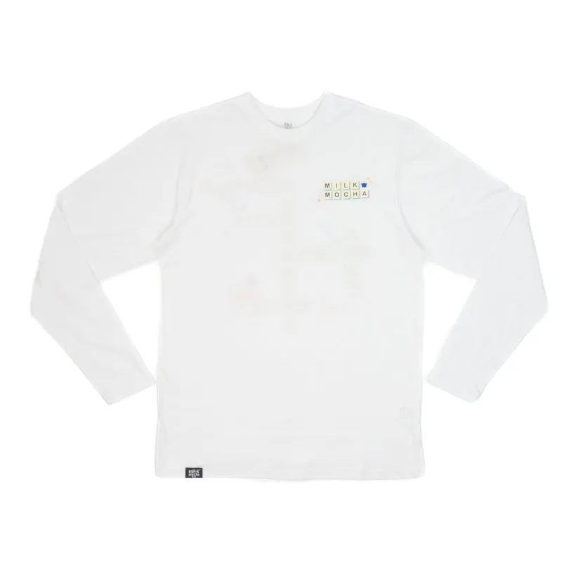 Scrabble Long Sleeve T-shirt - White sold by Milk Mocha Bear