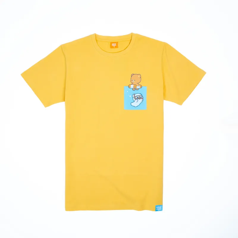 Swimming Pocket T-Shirt made by Milk Mocha Bear