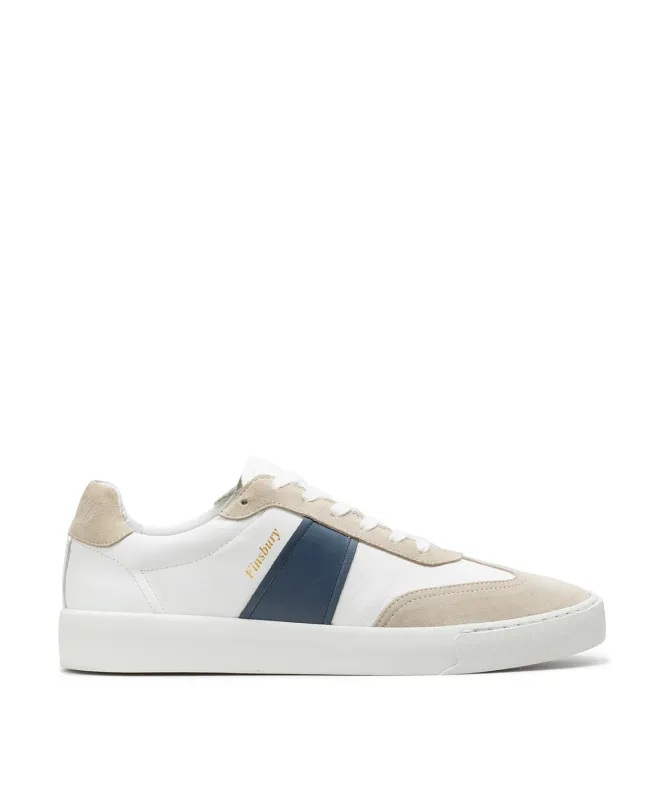 Sneakers LEO Blanc et Bleu sold by Finsbury