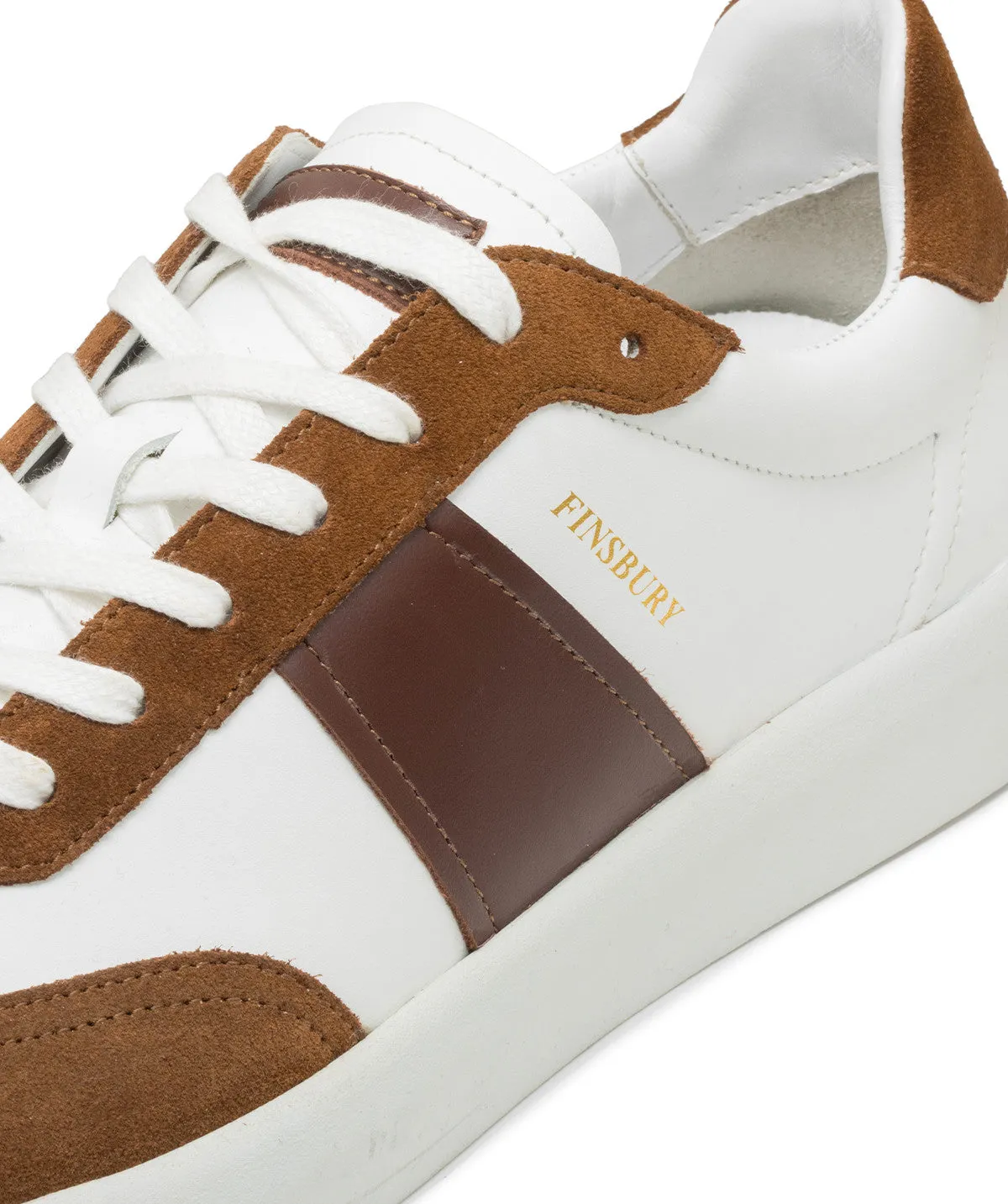 Sneakers LEO Blanc et Marron sold by Finsbury product image thumbnail 5
