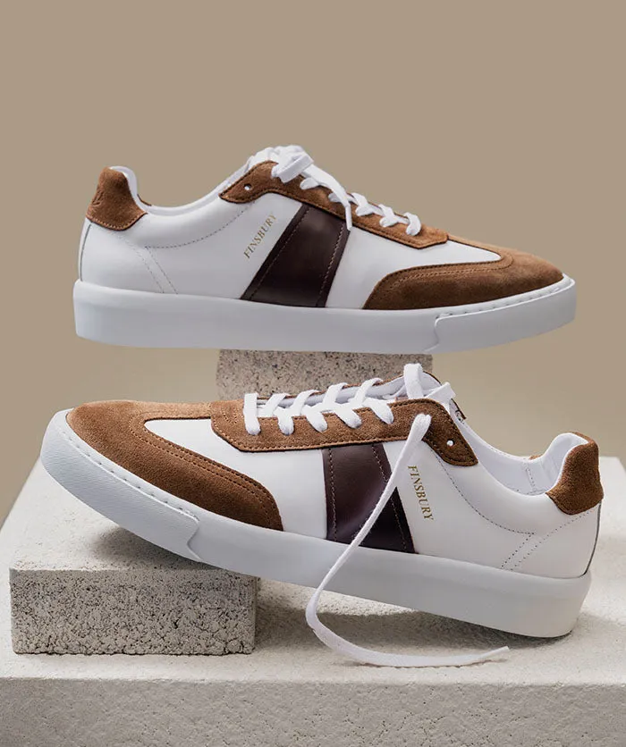 Sneakers LEO Blanc et Marron sold by Finsbury product image thumbnail 2