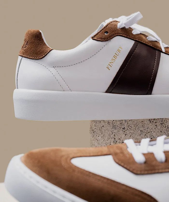 Sneakers LEO Blanc et Marron sold by Finsbury product image thumbnail 3