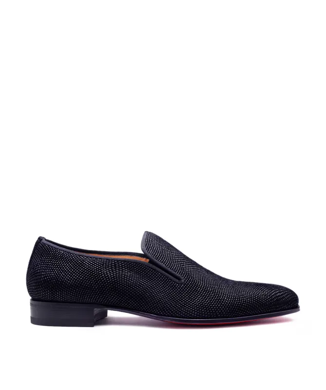 Mocassin BELEM Veau Velours Noir sold by Finsbury