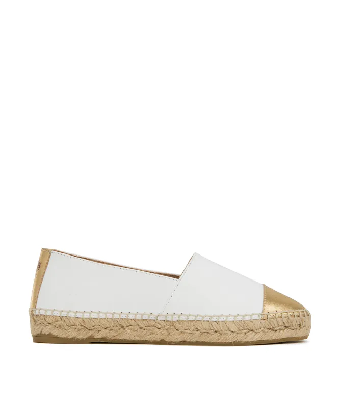 Espadrille IZIA Blanc et Or made by Finsbury