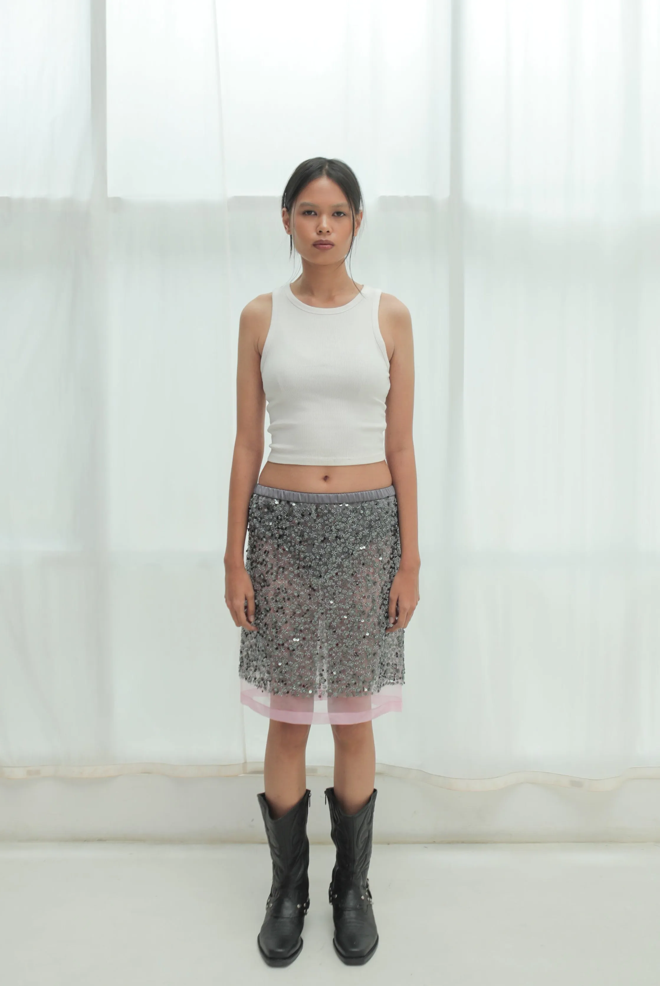Jacques Skirt in Dark Grey sold by SAAMR