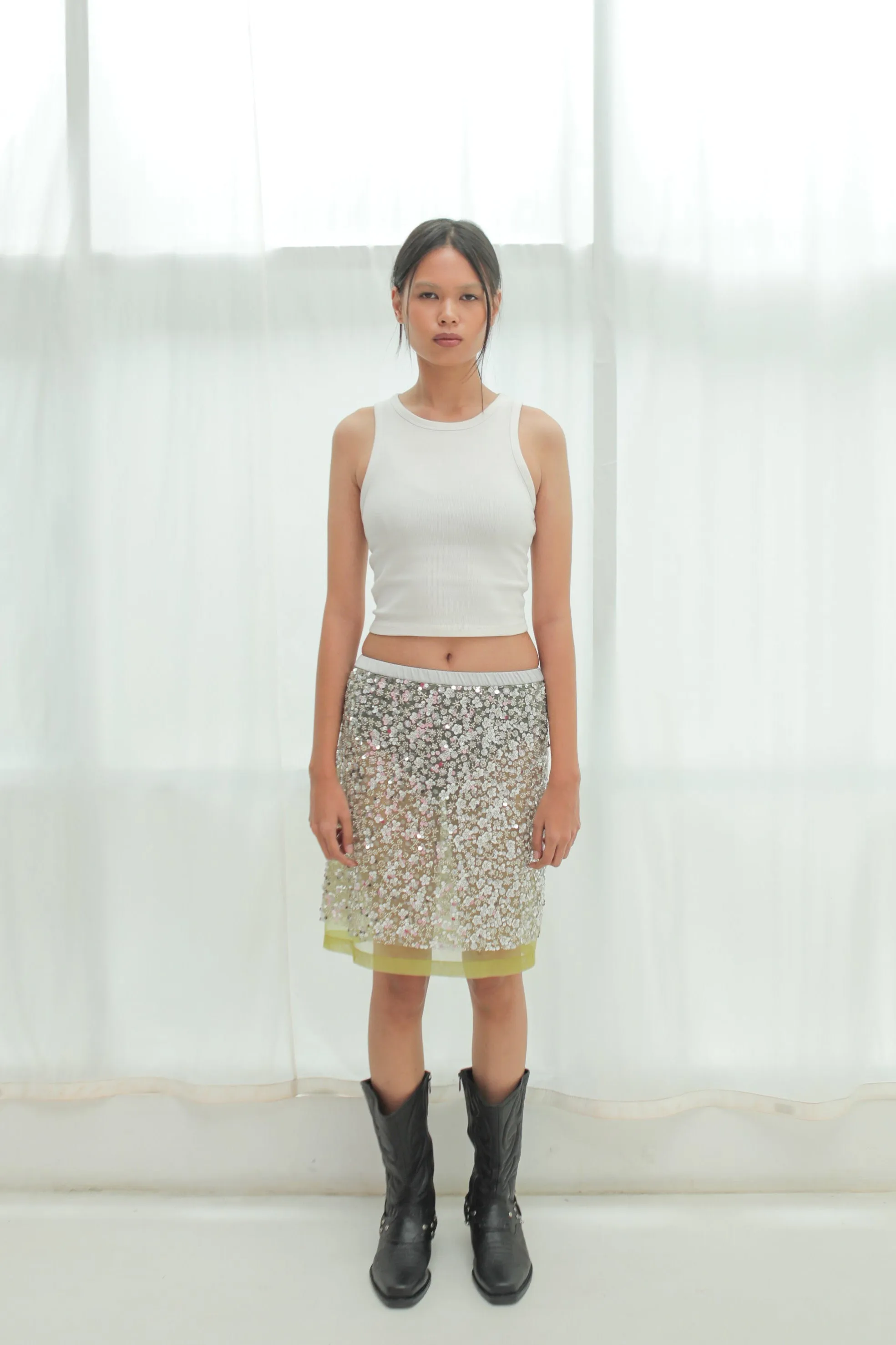 Jacques Skirt in Silver Skirt sold by SAAMR
