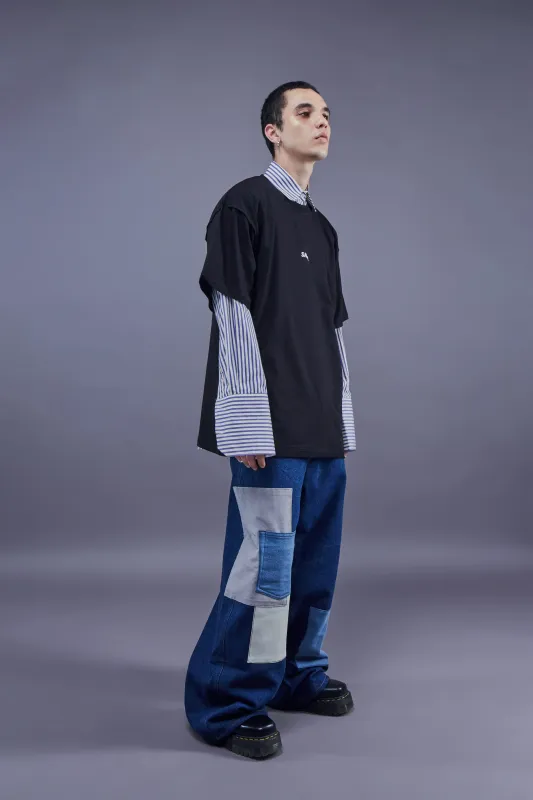 Magna Layer Tee - Purple Striped Shirt made by SAAMR