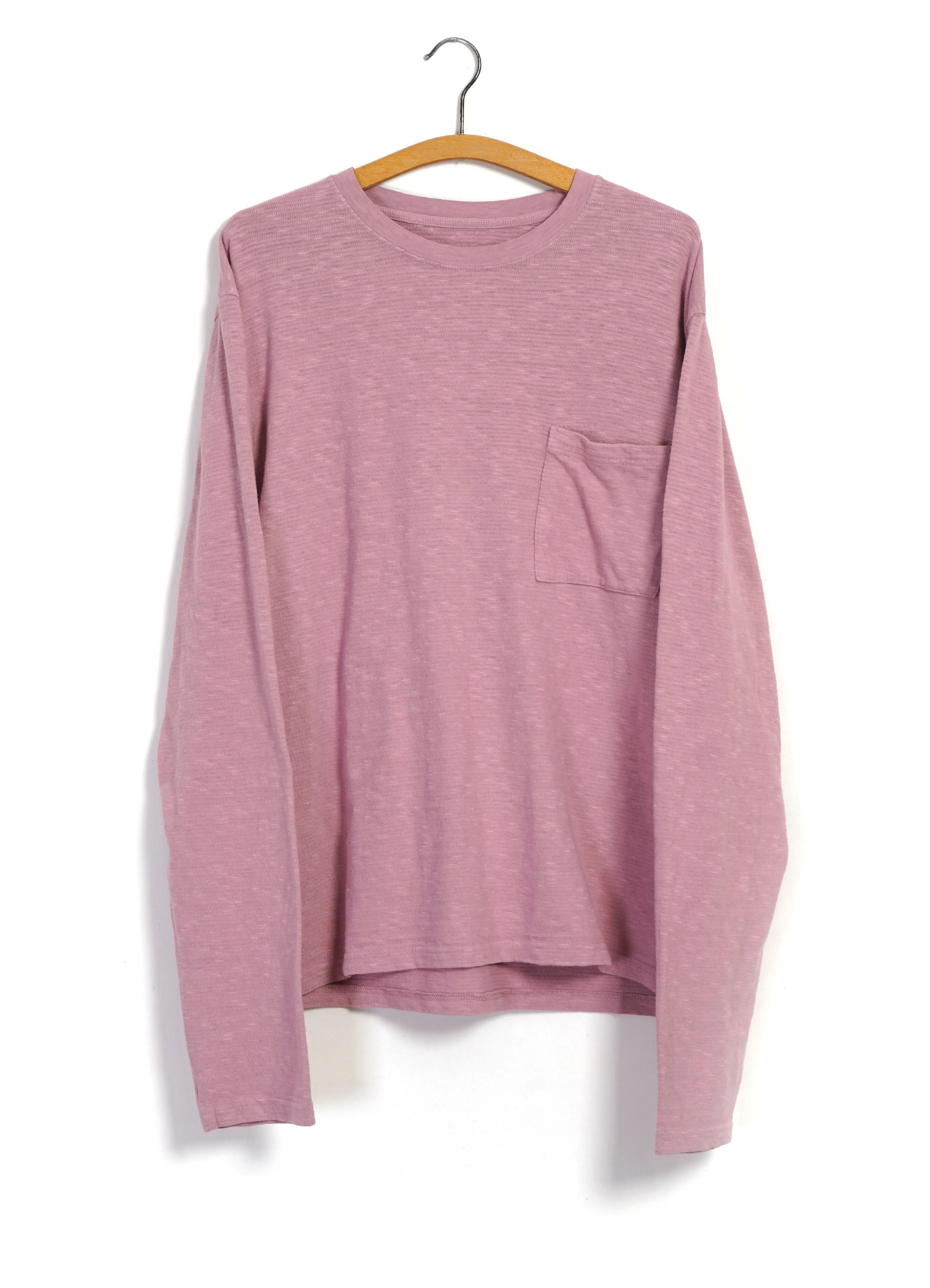 AMUSE | Long Sleeve Pocket T | Pink sold by Hansen Garments