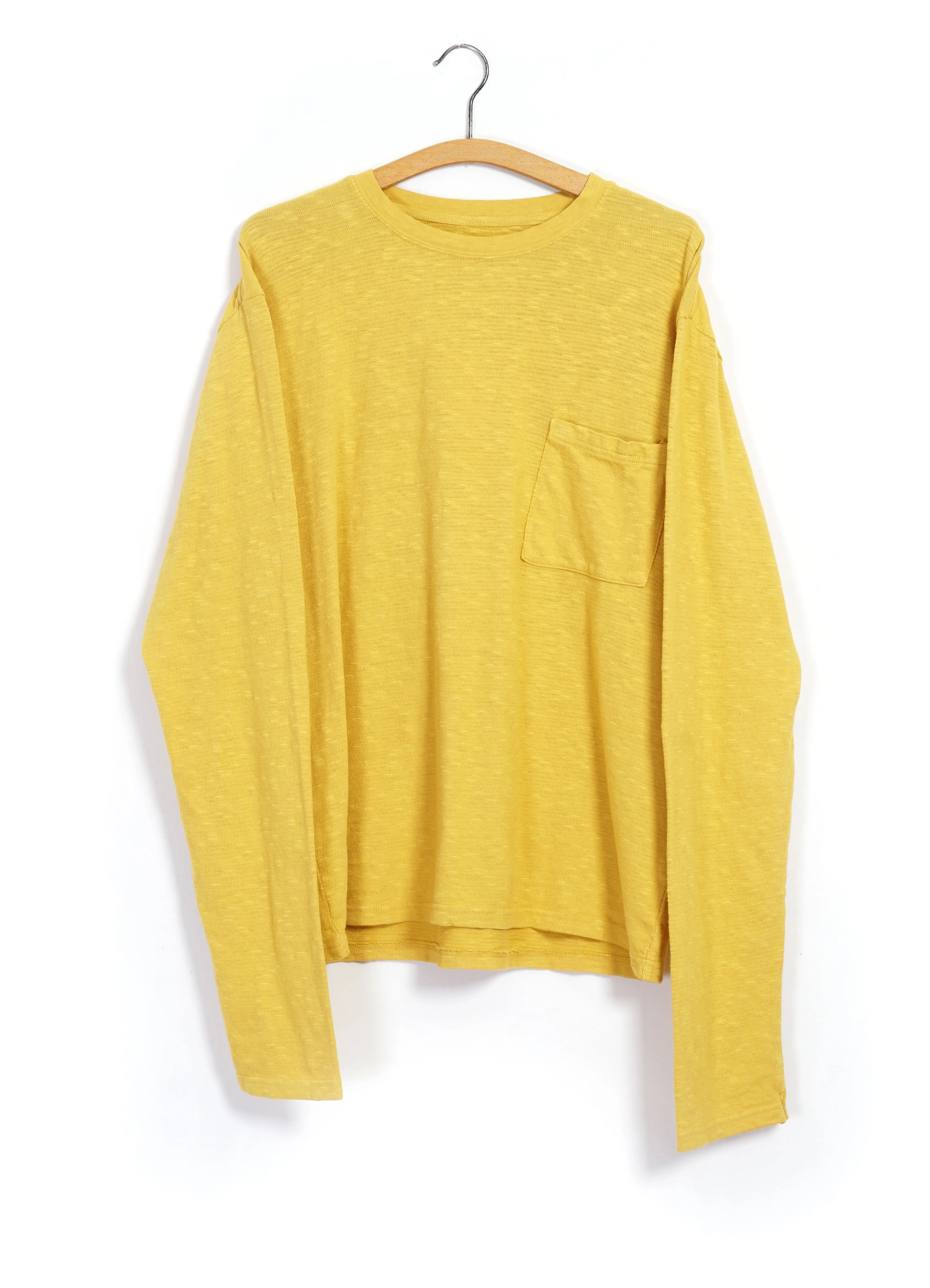 AMUSE | Long Sleeve Pocket T | Yellow sold by Hansen Garments