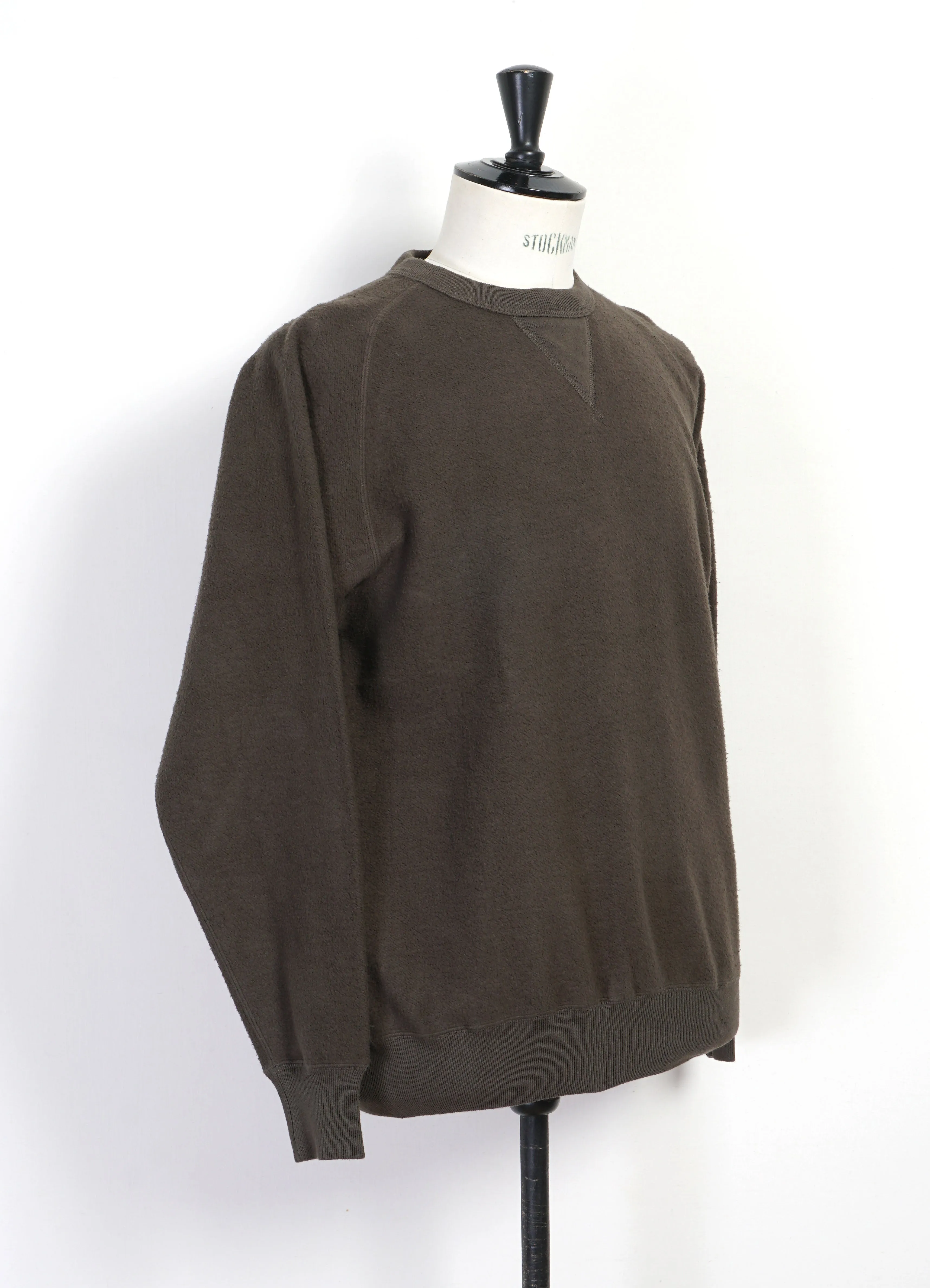 ANAMAUP | Brushed Fleece Crewneck | Black Olive sold by Hansen Garments product image thumbnail 3