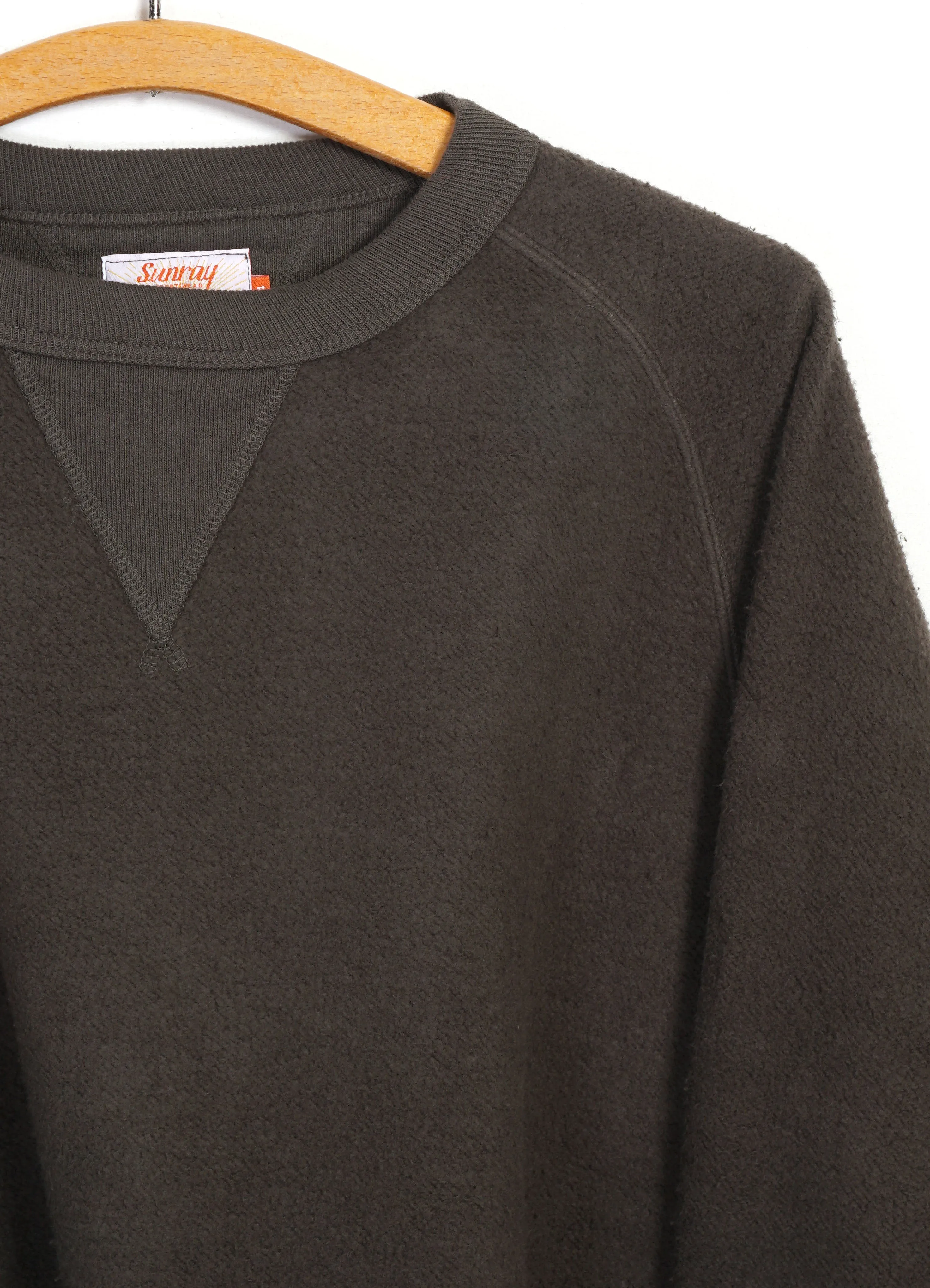 ANAMAUP | Brushed Fleece Crewneck | Black Olive sold by Hansen Garments product image thumbnail 2
