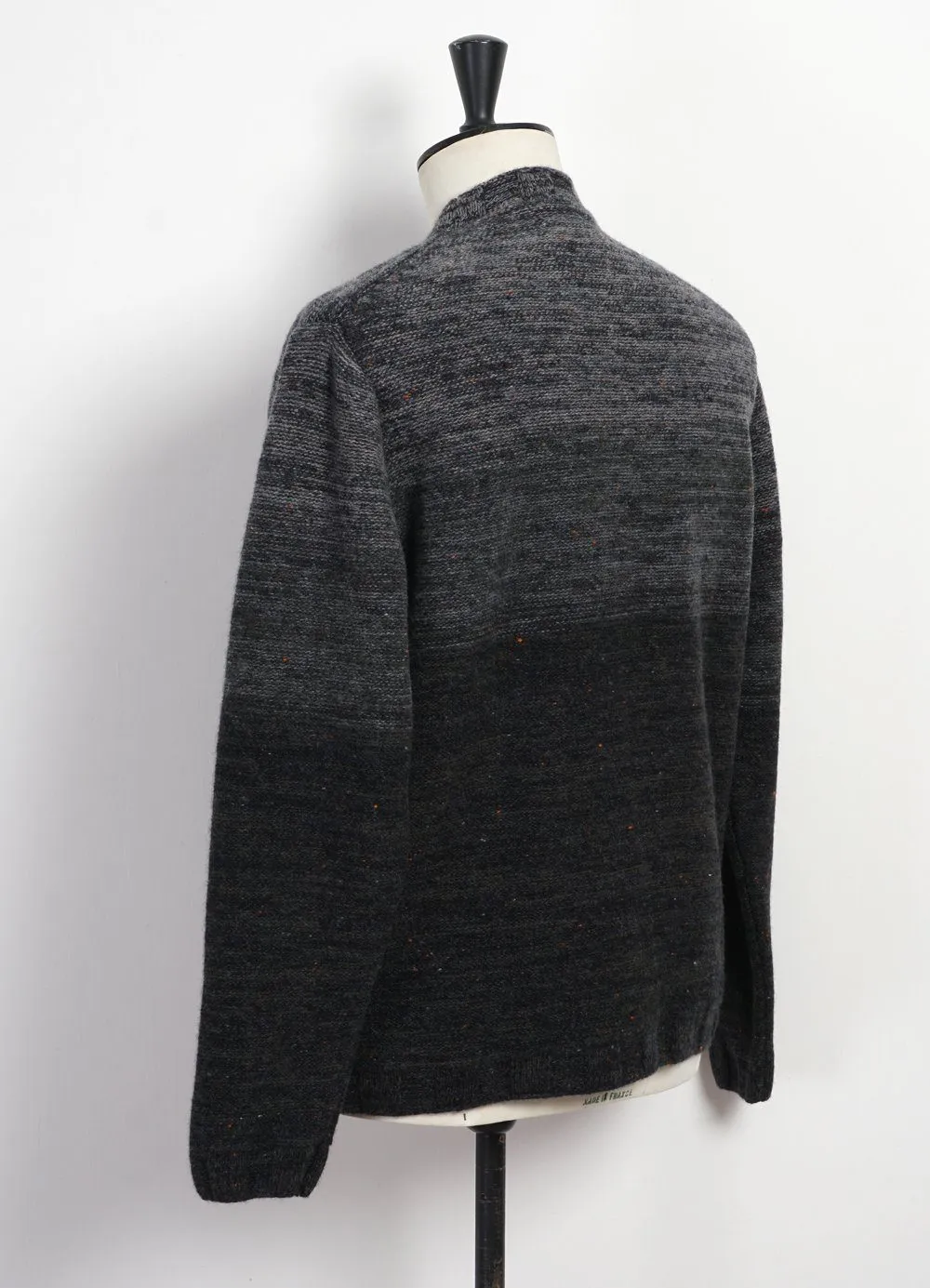 OMBRÉ MOCK-NECK | Wool & Cashmere-blend Sweater | Black/Grey sold by Hansen Garments product image thumbnail 5