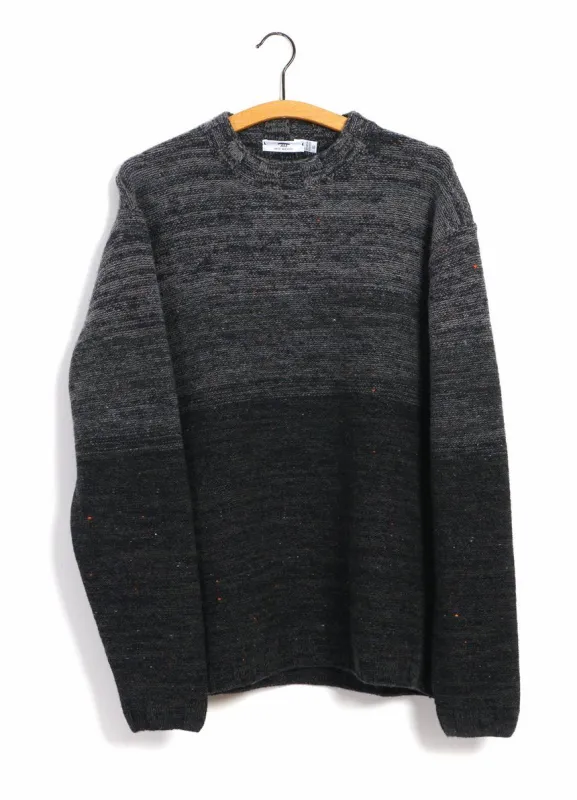 OMBRÉ MOCK-NECK | Wool & Cashmere-blend Sweater | Black/Grey sold by Hansen Garments