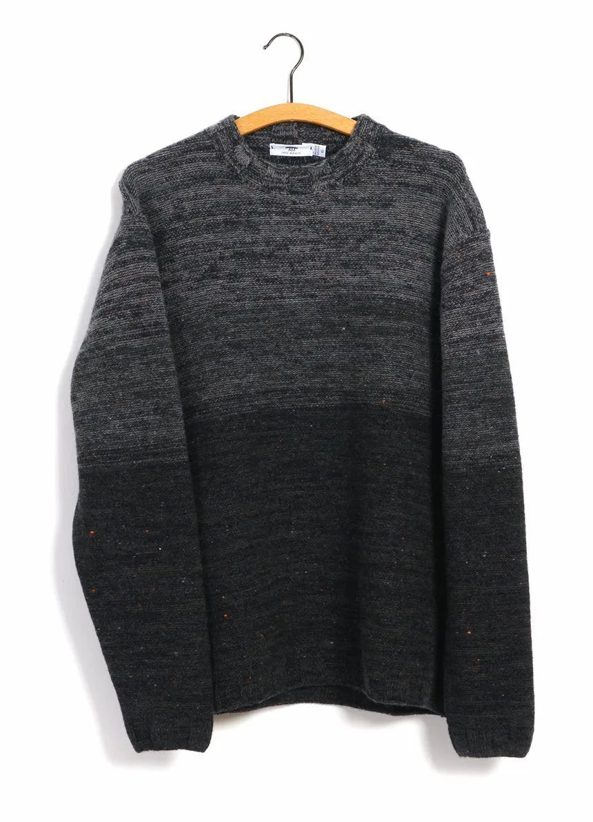 OMBRÉ MOCK-NECK | Wool & Cashmere-blend Sweater | Black/Grey sold by Hansen Garments