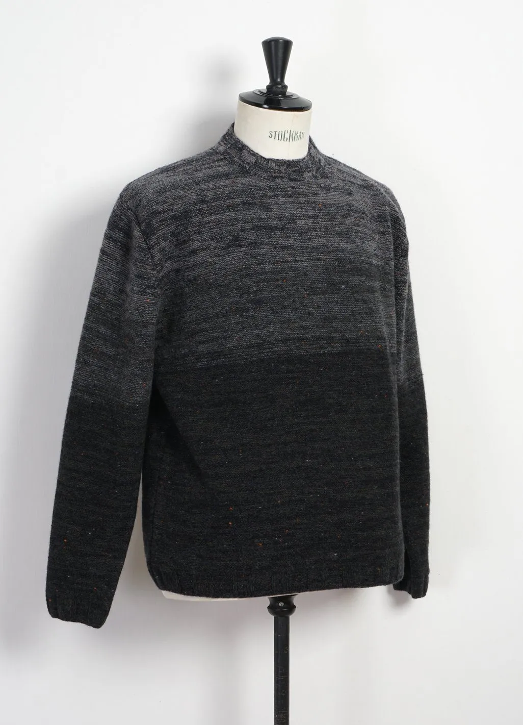 OMBRÉ MOCK-NECK | Wool & Cashmere-blend Sweater | Black/Grey sold by Hansen Garments product image thumbnail 2