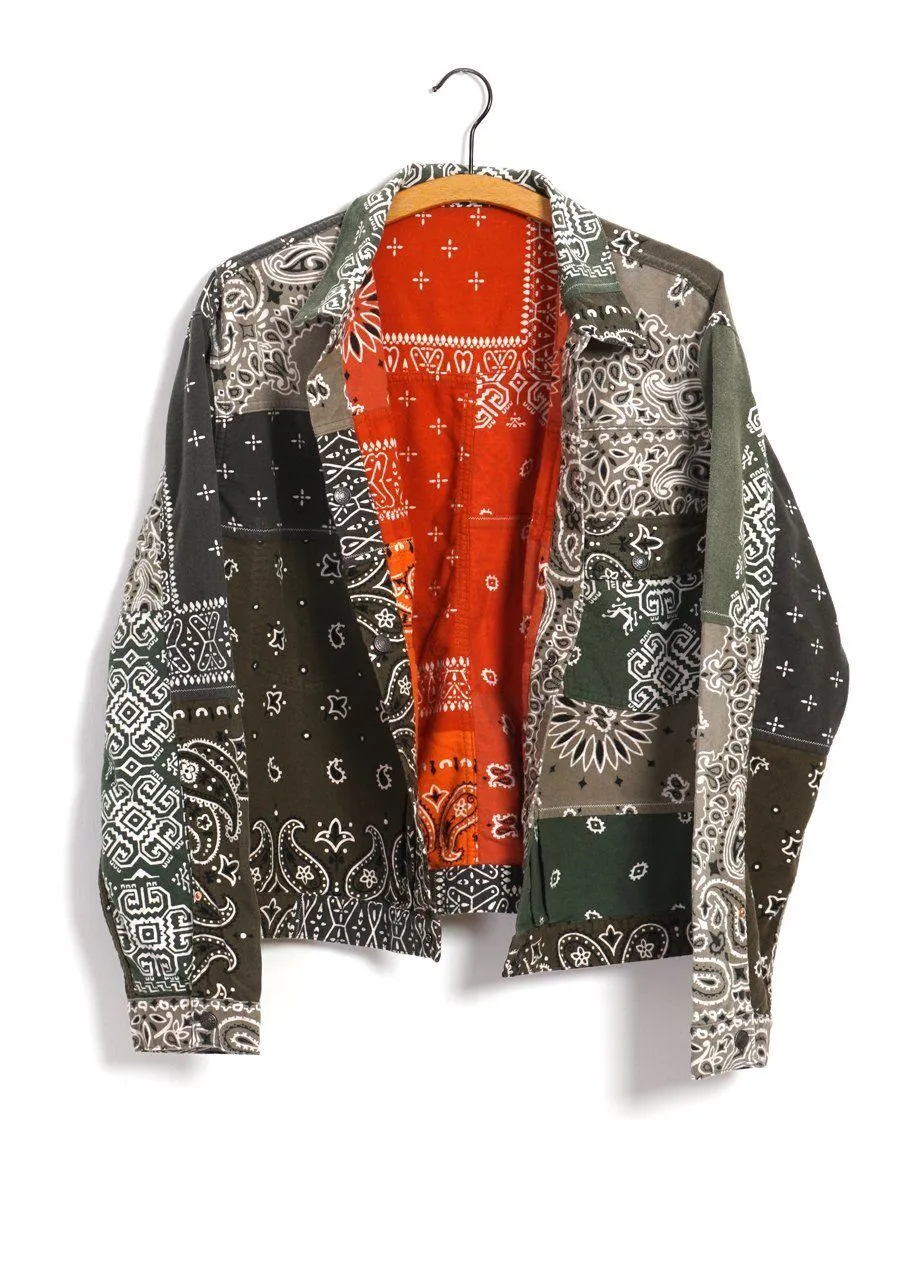 Flannel 1st | Reversible Bandana Jacket | Khaki x Orange sold by Hansen Garments product image thumbnail 3