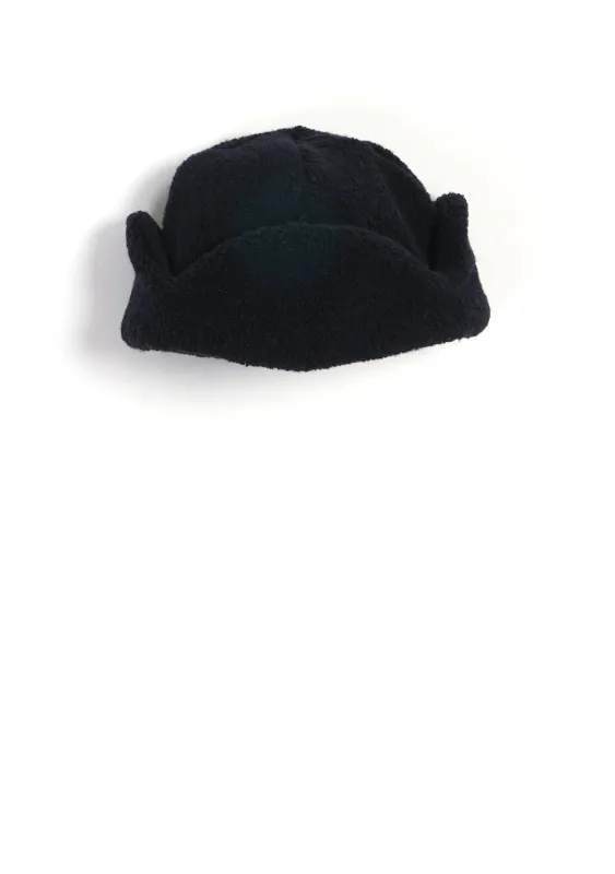 Recycled Wool Flight Cap With Earflaps | Navy sold by Hansen Garments