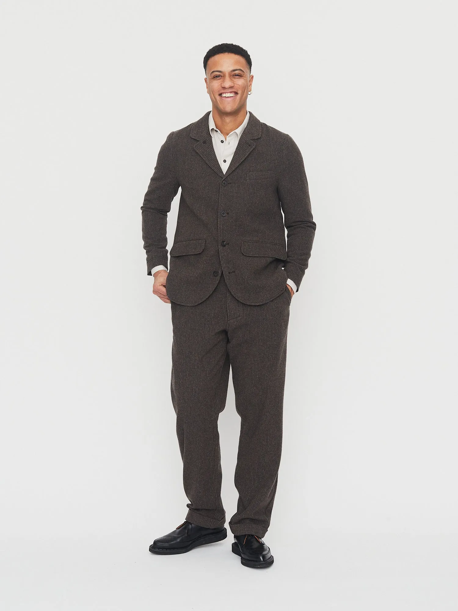 VINCENT 30-44-9 | Classic Four Button Blazer | Brown Wool Pin sold by Hansen Garments product image thumbnail 2